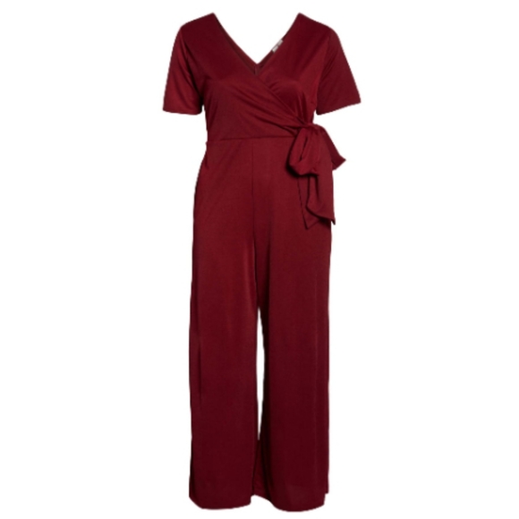 Lost Ink Pants - Lost Ink Oxblood Jumpsuit